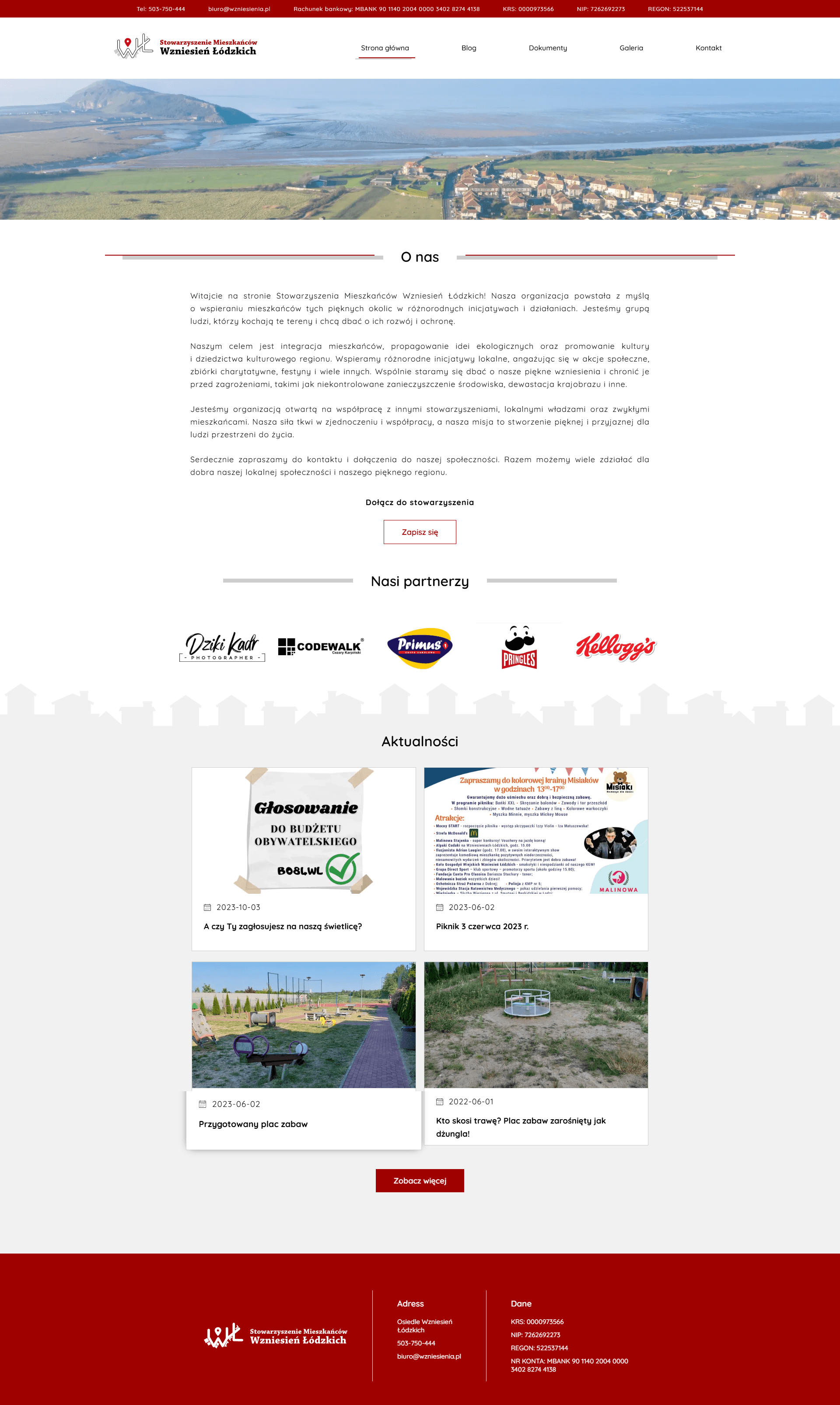 Nowoczesny interfejs strony z profilem użytkownika i widokiem górskiego krajobrazu